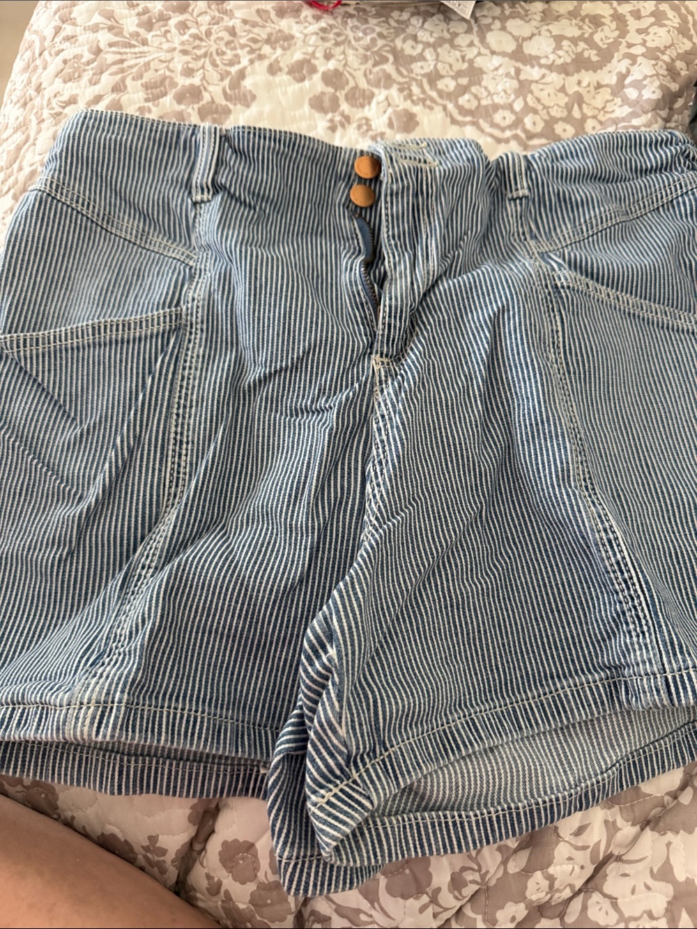 Universal Thread Navy and White Pinstripe High-Waist Shorts